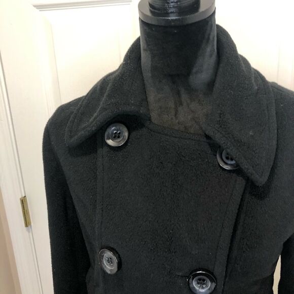 Papaya black button front winter pea coat size small - Picture 6 of 13